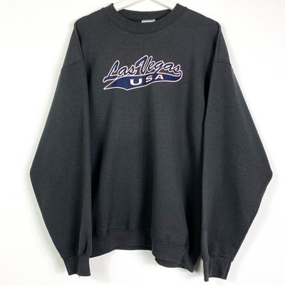 Vintage Hanes Sweatshirt Pullover Gr.XL Herren Grau Las Vegas USA Logo 90er 90s