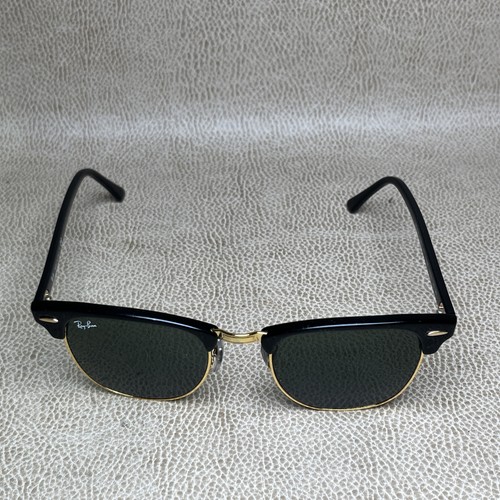 Occhiali da sole Ray-Ban RB3016 Clubmaster marmo montatura nera lenti verdi 51 mm - Foto 5 di 13