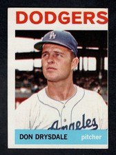 1964 Topps Baseball Card #120 Don Drysdale HOF LA Dodgers VG-EX+ *miscut* a