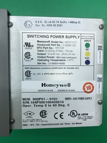 Honeywell 900P01-0101 Switching Power Supply, 90-264VAC Input 5Vdc/6A max Output - Picture 2 of 7