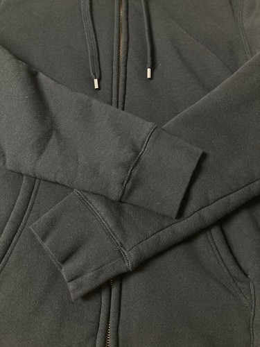 Men's Hooded Sweat Jacket Lands End Size M Serious Sweats Full Zip Pockets Lined - Picture 8 of 17