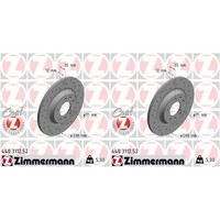 2X Zimmermann Sport Z Bremsscheiben 290Mm Gelocht Hinten Passend FüR CitroËN C5