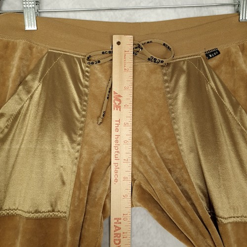 BCBG Max Azria Velour Trainingsanzug Damen Large gold hellbraun Reißverschluss Jacke Hose Set - Bild 19 von 24