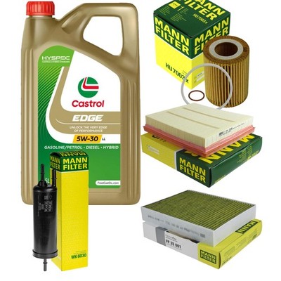 Castrol Edge 5L 5W-30 Motor-Öl+MANN-FILTER Set Paket Inspektion Kit 10213606