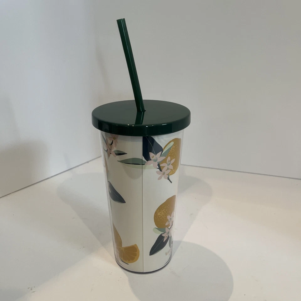 Kate Spade New York Tumbler 20 盎司绝缘“Orange Toss”旅行杯花朵 — 第 4/4 张图片