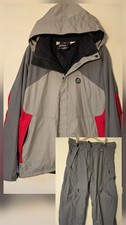 Set snowboard miscela speciale giacca e pantaloni uomo M grigio rosso colorblock usato in ottime condizioni