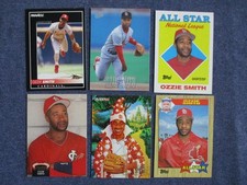 Ozzie Smith '94 Fleer Pro Vision #5 '87 Topps 92 Pinnacle Stadium Club  97 Ultra