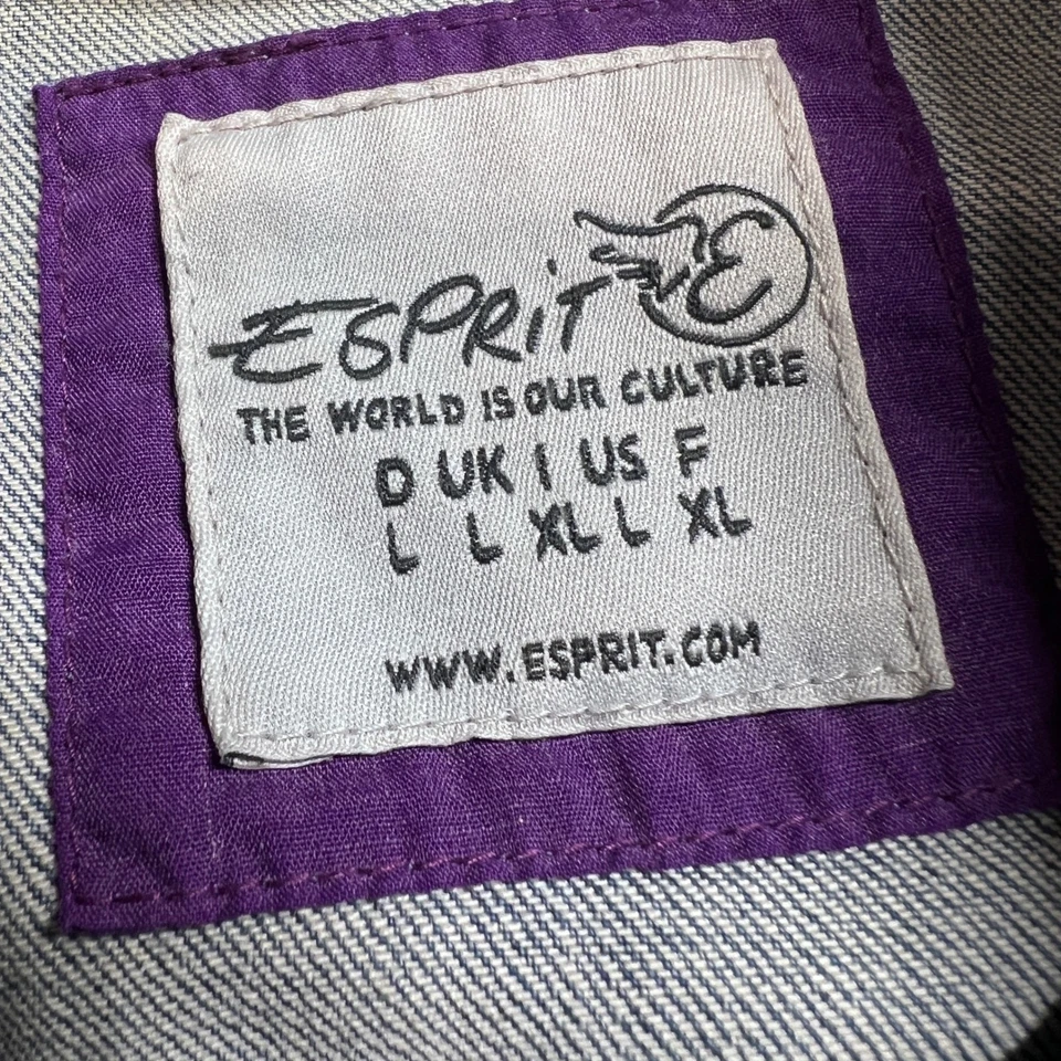 Chaqueta vaquera vintage Esprit Denim Trucker para mujer talla L lavado ligero desgastado Foto 3 de 4