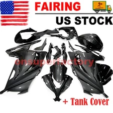 Full Black Carbon Fiber Fairing Kit + Tank For Kawasaki Ninja 300 2013-2017