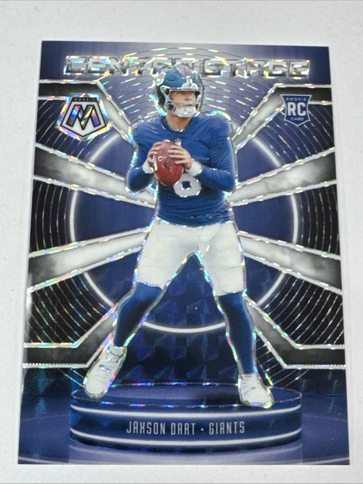JAXSON DART 2025 MOSAIC CENTER STAGE ROOKIE WHITE MOSAIC RC #6/25 JERSEY NUMBER!