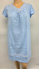 NWT Croft  Barrow 100 Cotton Knit Nightgown Short Sleeve Polka Dot Blue 3X