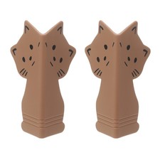 2Pcs Self Adhesive Baseboard Corner Block, 2.01"x4.13" Corner Protector, Coffee