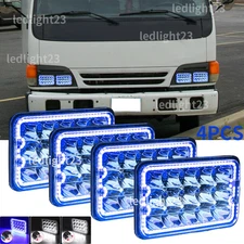 4pcs 4x6'' LED Headlights Hi/Lo Sealed Beam Fog Lamp Fit W3500 W4500 W5500