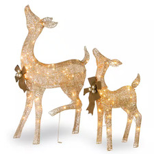 38  28 in Lighted Fawn Doe Deer Christmas Yard Decor Clear Lights Display