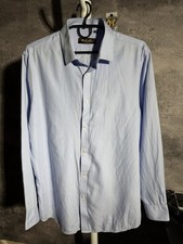 Loro Piana Men's Dress Shirt Size 42 / 180-100A Light Blue Gingham Check Italy