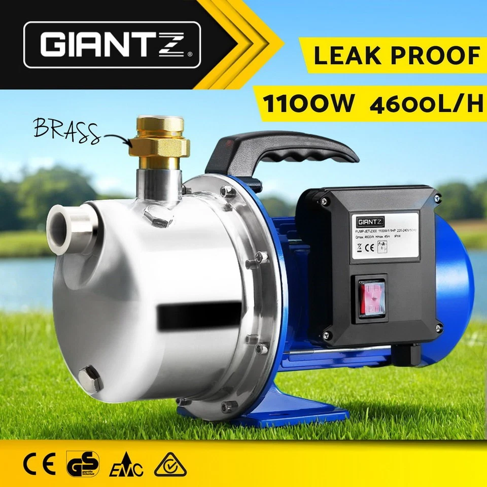 Giantz Garden Water Jet Pump High Pressure 1100W Tank Rain Farm Irrigation House