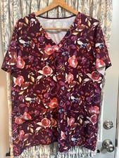 Med Couture scrub top 3XL Budding Romance