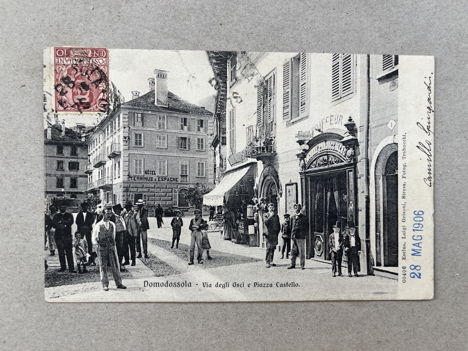 T) Cartolina formato piccolo Domodossola Verbania via degli Osci