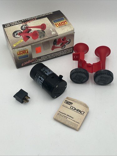 Fiamm Compact Air Horn Made In Italy Box Instructions Serie 3000 12v Cool Loud - Picture 2 of 16