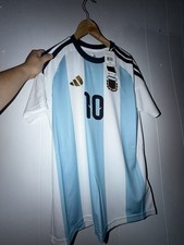 adidas Argentina Lionel Messi #10 Soccer Jersey White/Light Blue Men’s Size M