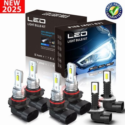 Fit Oldsmobile Alero 1999-2004 6X LED Headlights High/Low Beam Fog Light Bulbs