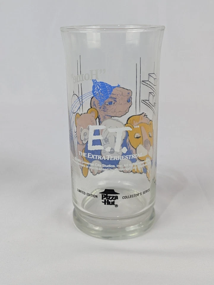 1982 Pizza Hut E.T. Copo vintage ET the Extra Terrestrial filme colecionável vidro - Imagem 2 de 4