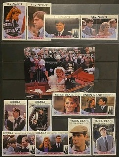 St. Vincent Mint Scott 958 960 Royal Wedding 1986 Set High Value SS More