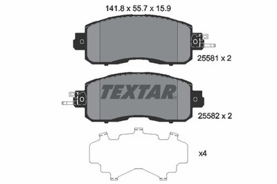 TEXTAR Bremsbelagsatz Scheibenbremse 2558101 für NISSAN LEAF ZE0 TEANA 3 J33 L33