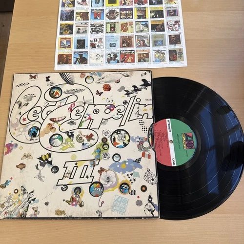 LED ZEPPELIN III 1970s US Monarch Press Complete Working Wheel +OG Sleeve VG+