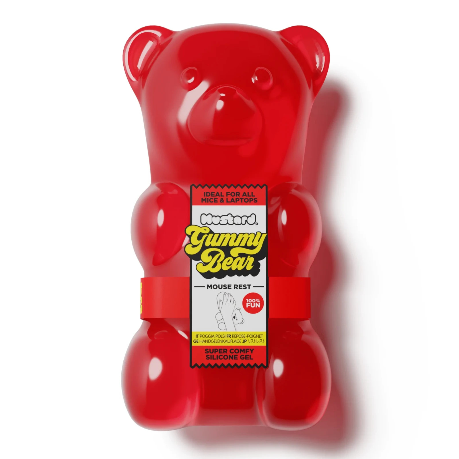 Mustard Gummy Bear Mouse Rest Red Silicone gel Super Comfy Ideal For all Mice