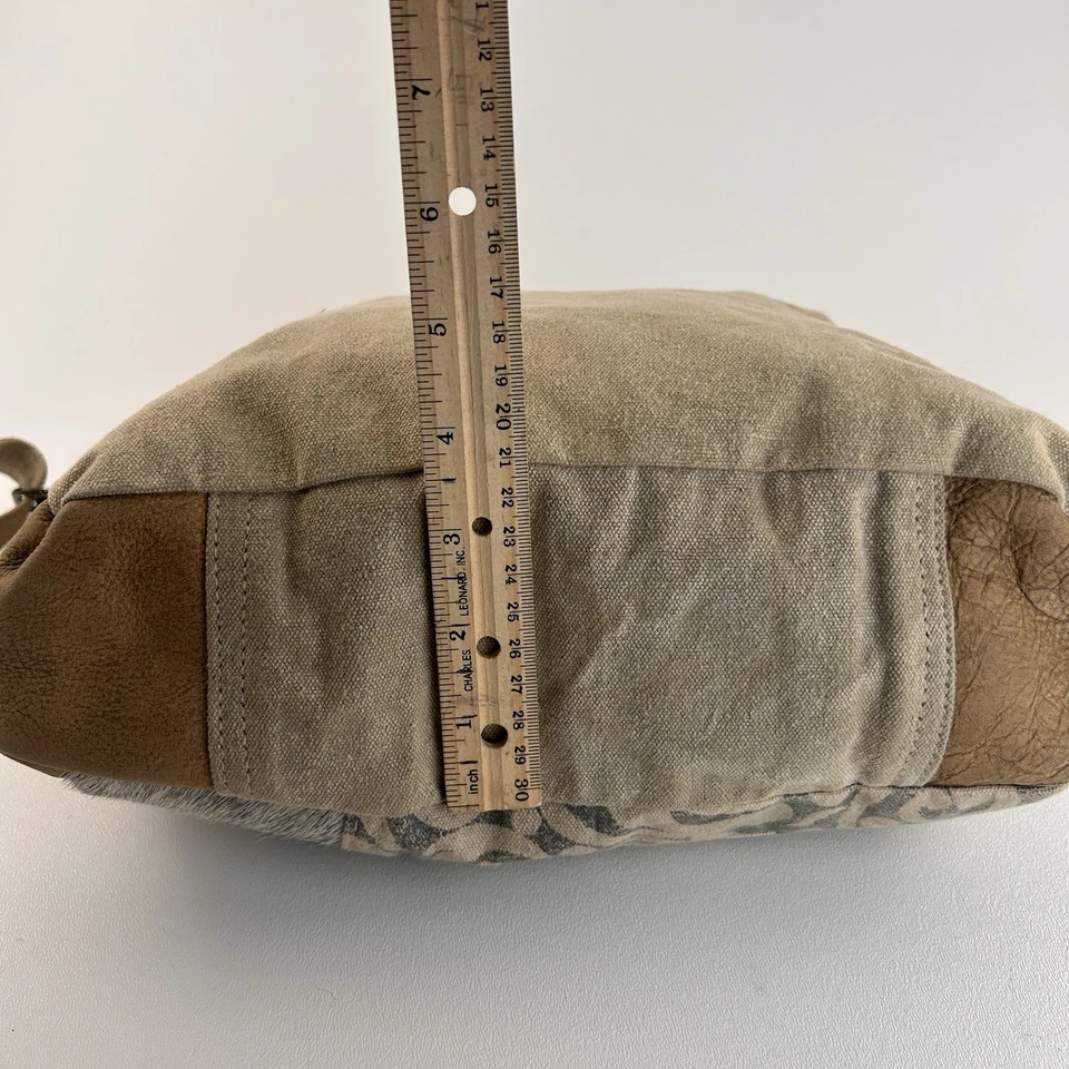 Bolso Myra Factual de Lona Reciclado Cuero Hairon Bolso Mensajero de Hombro Estilo Foto 4 de 4