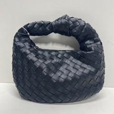 Mini borsa hobo Urban Expressions nera intrecciata ecopelle zip oro