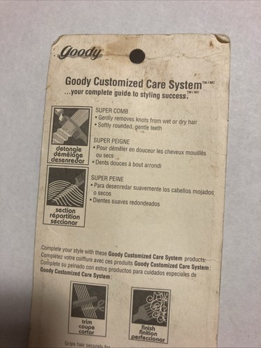 GOODY Purple/White Super Comb Color Dip Detangles #51349 New 1996 - Picture 8 of 13