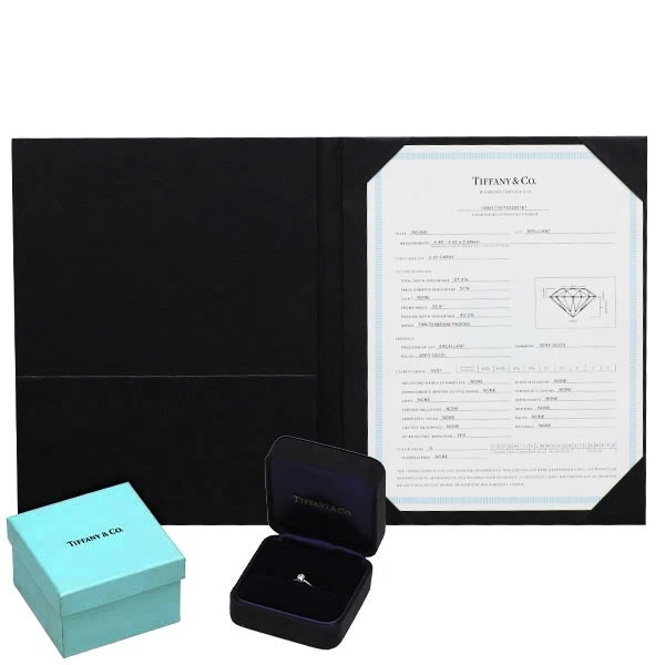 Кольцо с бриллиантом Tiffany Pt950 0,32 карата H VVS1 EX солитер - подлинное бесплатная доставка от - Изображение 4 из 4