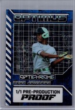 Keon Johnson 2025 Leaf Optichrome Baseball 1/1 Pre Production Proof