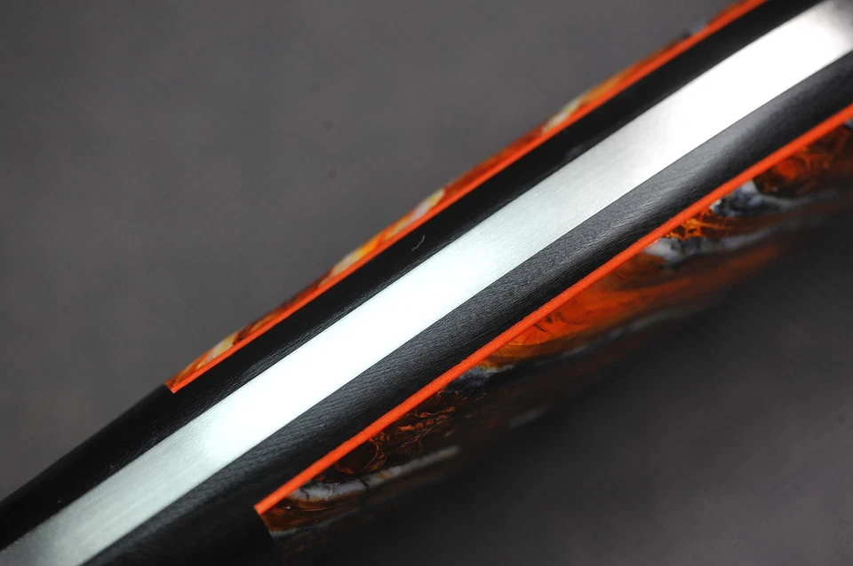 Busse Custom Boss Street .22"  Flat Ground Satin  INFI, Black G10 G-rexed Marble - Image 4 of 4