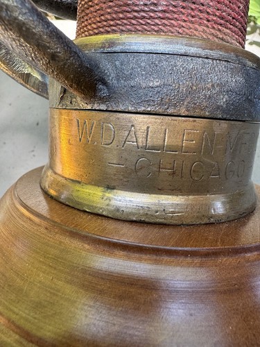 Firefighter Hose Table Lamp 18” WD Allen 1943 Brass Chicago CP - Picture 7 of 14