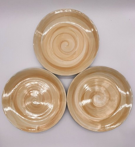 "Juego de 3 platos de cena Sango CORAL SAND 4974 10 3/4"" color crema bronceada remolino" - Imagen 3 de 9