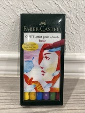 Faber Castell Pitt Artist Pens 6 Piece Set Basic Colors Brush Tip