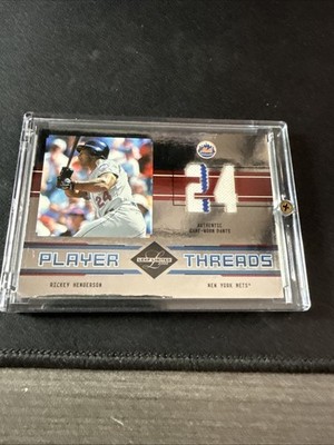 2004 Leaf Limited Player Threads Rickey Henderson Game Worn Pants/100 Mets