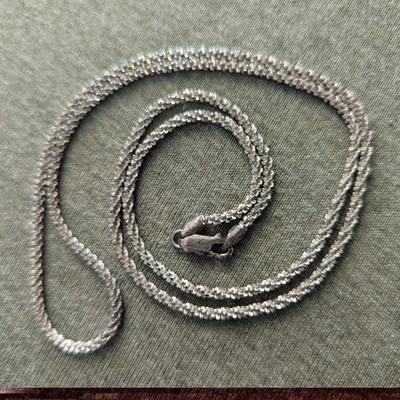 Sterling Silver 925 Rope Chain Necklace w/ Lobster Clasp, Signed Italy