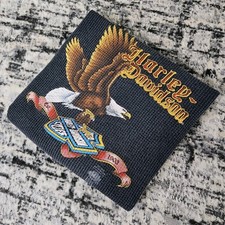 Vtg 80s 3D Emblem Harley-Davidson Waffle Knit Thermal LS T-Shirt Eagle Shield