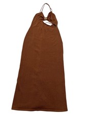 Zara Knit Dress with Cut Out Detail in Brown
