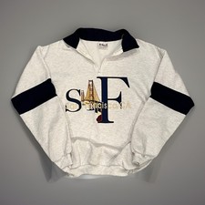 Vintage San Francisco 80s Sweatshirt Men's Medium 1/4 Zip Made in USA
