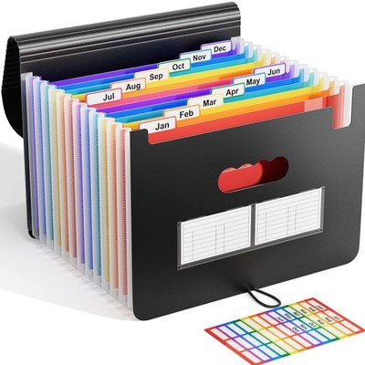 Dokumentenmappe A4  12 Fächer Ordner Aktenordner bunt flexible Lagerung