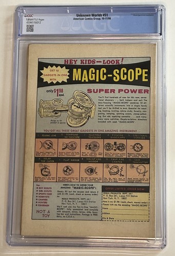 CGC 1.0 Unknown Worlds #51 ACG 1966 Wildfire Devil Cover Bronze Age - Picture 2 of 2
