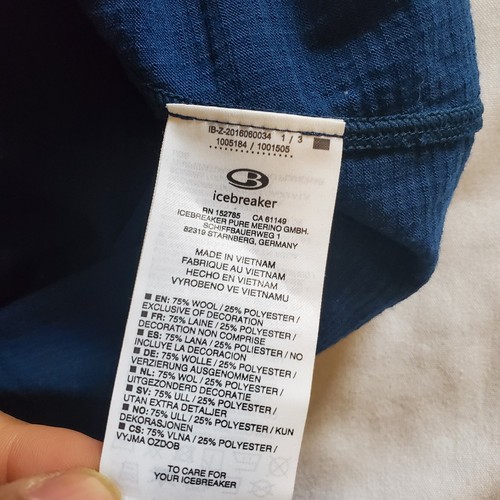 Icebreaker GT New Zealand Merino Wool Long Sleeve 1/4 Zip with hood, women's XL - Picture 9 of 11