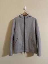 Loro Piana 100 Cashmere Hooded Jacket Full Zip Grey Medium