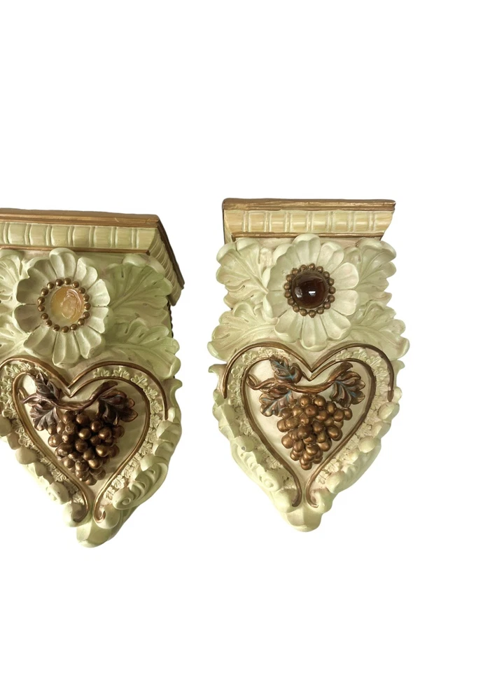 3 件树脂窗帘杆壁灯杆支架艺术装饰好莱坞摄政金葡萄 — 第 4/4 张图片