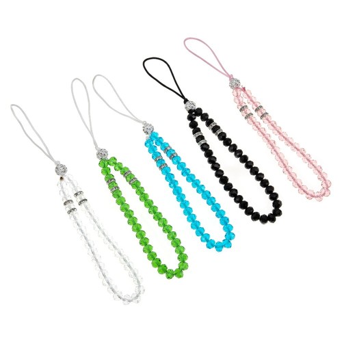 Beaded Phone Lanyard Strap for Wrist 5pcs Assorted Colors Mobile Use - Zdjęcie 8 z 12